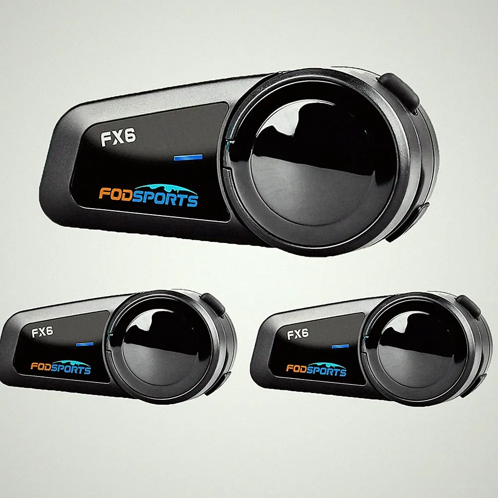 3XFX6 Motorrad Bluetooth Gegensprechanlage für 6 Fahrer mit Lautsprecher,FMRadio