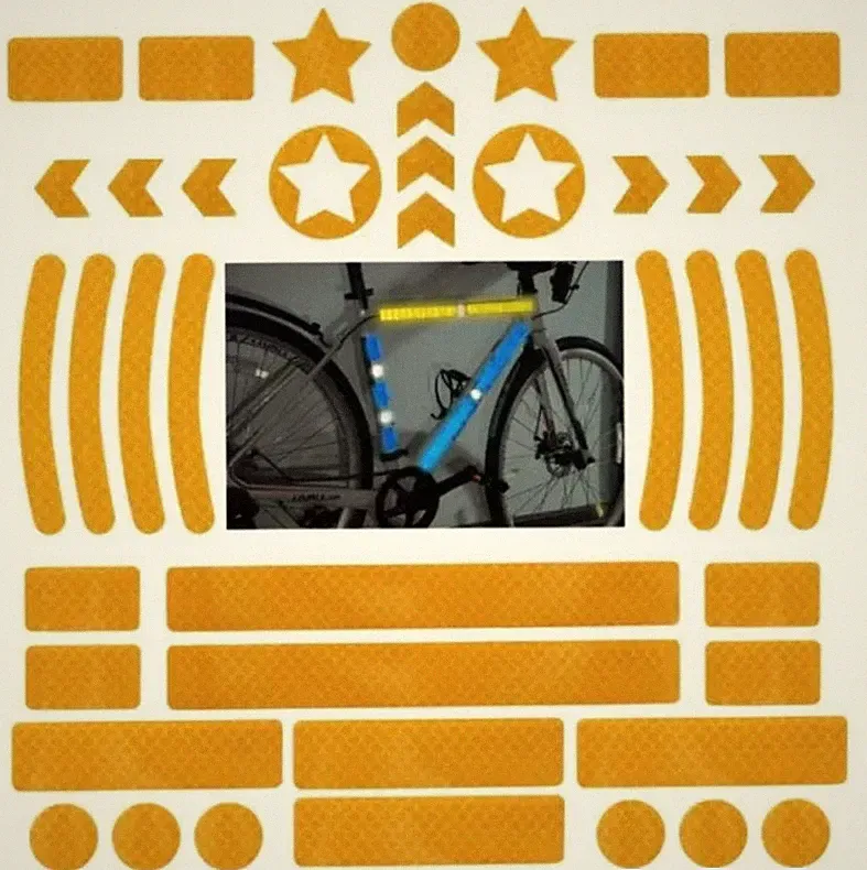 42x Reflektor Aufkleber Fahrrad Reflektierende Aufkleber MTB Roller Helm Warnung