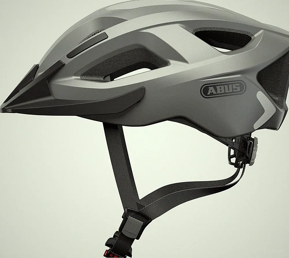 ABUS Aduro 2.0 Fahrradhelm glare silver Gr. L 58-62cm LED Rücklicht