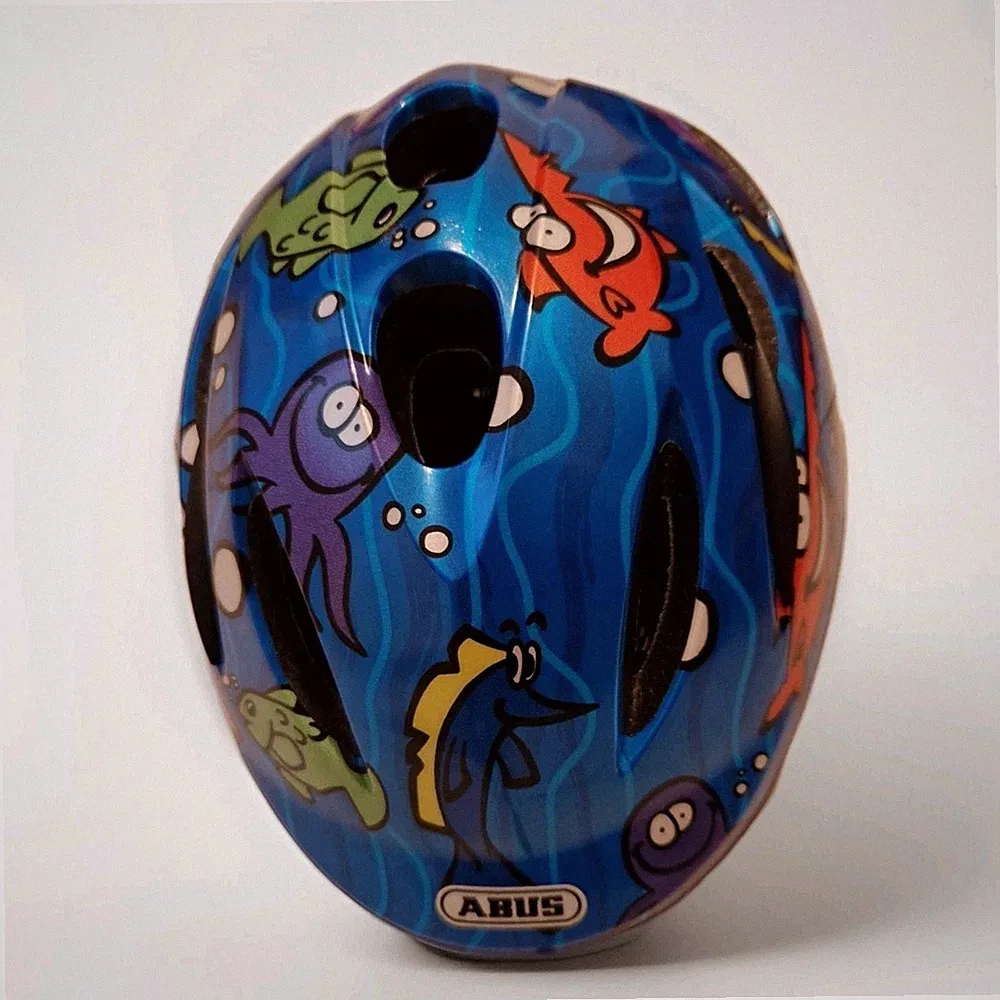 Abus Fahrradhelm für Kinder 45-50 cm Blau Kinderhelm Jungen Helm Größe small