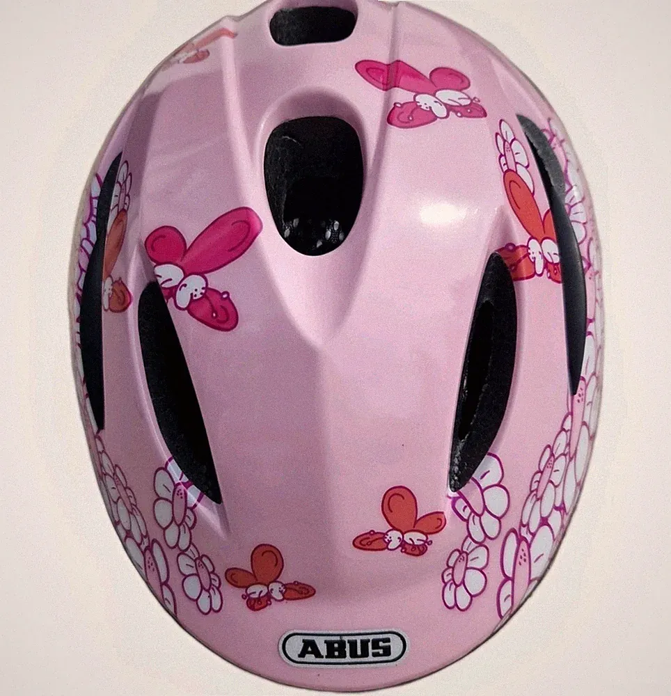 Abus Fahrradhelm für Kinder 45-50 cm Pink Kinderhelm Mädchen Helm Größe small