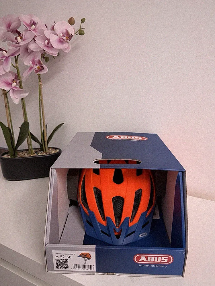 fahrradhelm neon orange