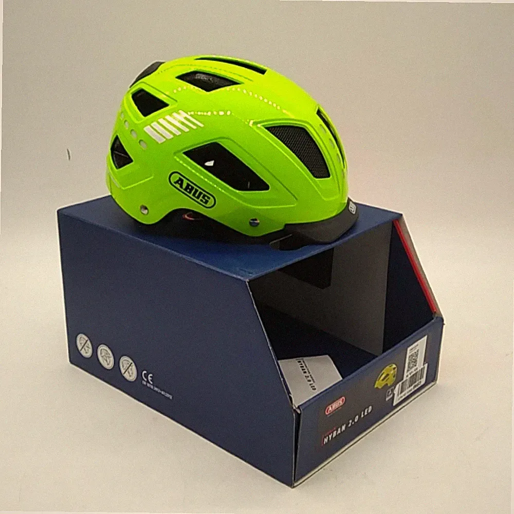 ABUS Fahrradhelm Helm Fahrradhelme Hyban 2 0 LED Sicherheit Licht Damen robuste