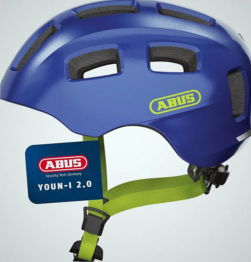 ABUS Fahrradhelm Youn-I 2.0 mit Licht für Kinder Jugendliche Gr. S 48- Bike