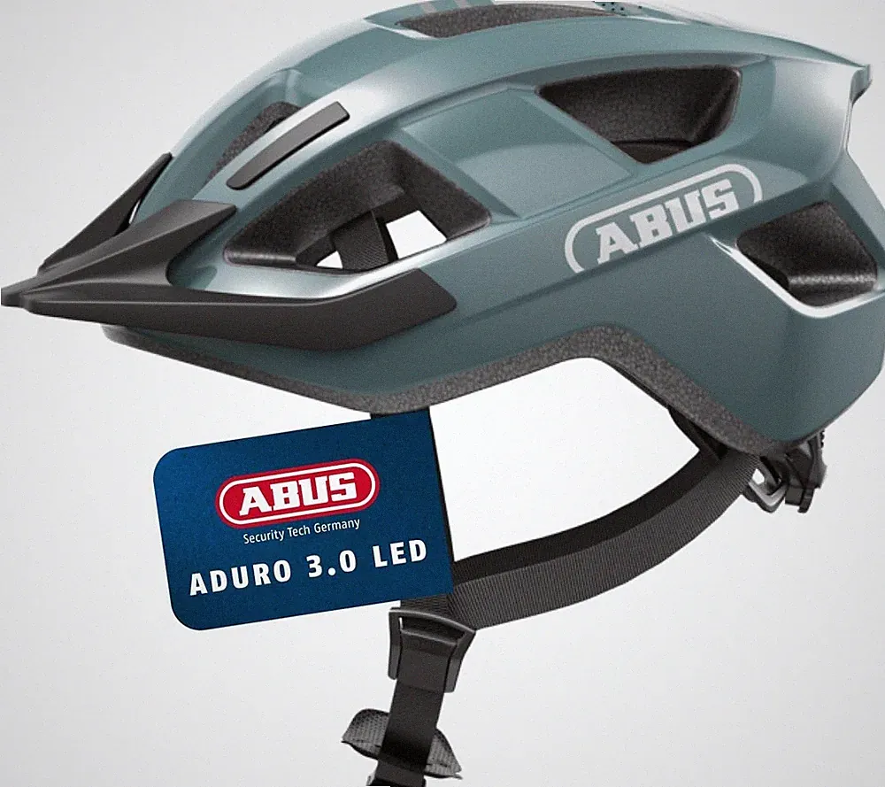ABUS Helm 3.0 LED Fahrradhelm, sportlicher City-Helm, mit Rücklicht, 52-58 cm