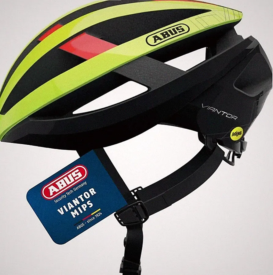 ABUS Helm Viantor MIPS Gelb S Sportlicher Fahrradhelm Aufprallschutz