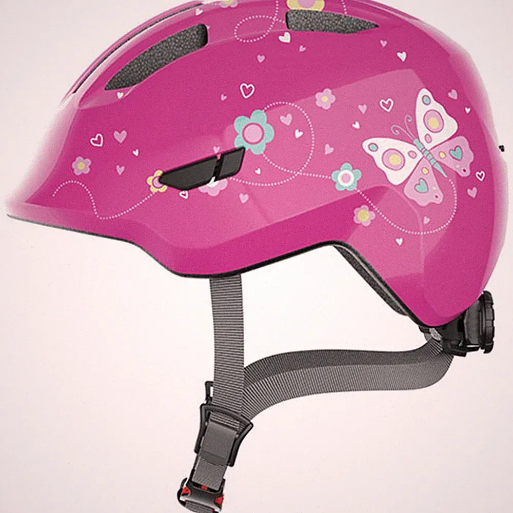 Abus Helme Fahrradhelm Smiley 3.0, Abus, M=50-55cm, pink butterfly