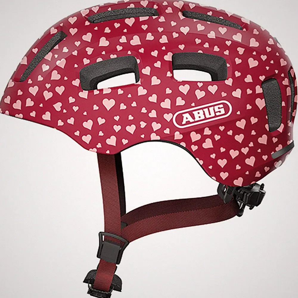 Abus Helme Fahrradhelm Youn-I 2.0, Abus, S=48-54cm, cherry heart