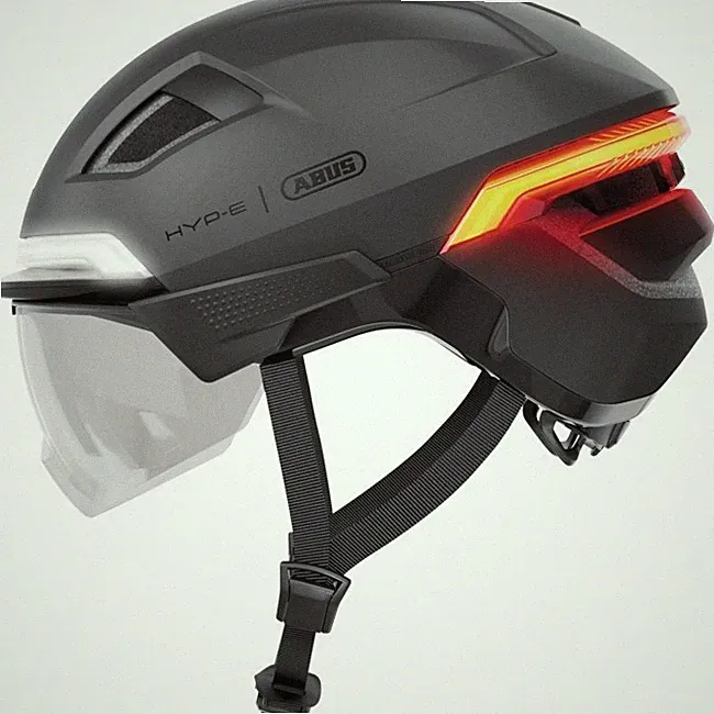 ABUS HYP-E BL.ACE Fahrradhelm E-Bike Visier LED M 54-58 cm
