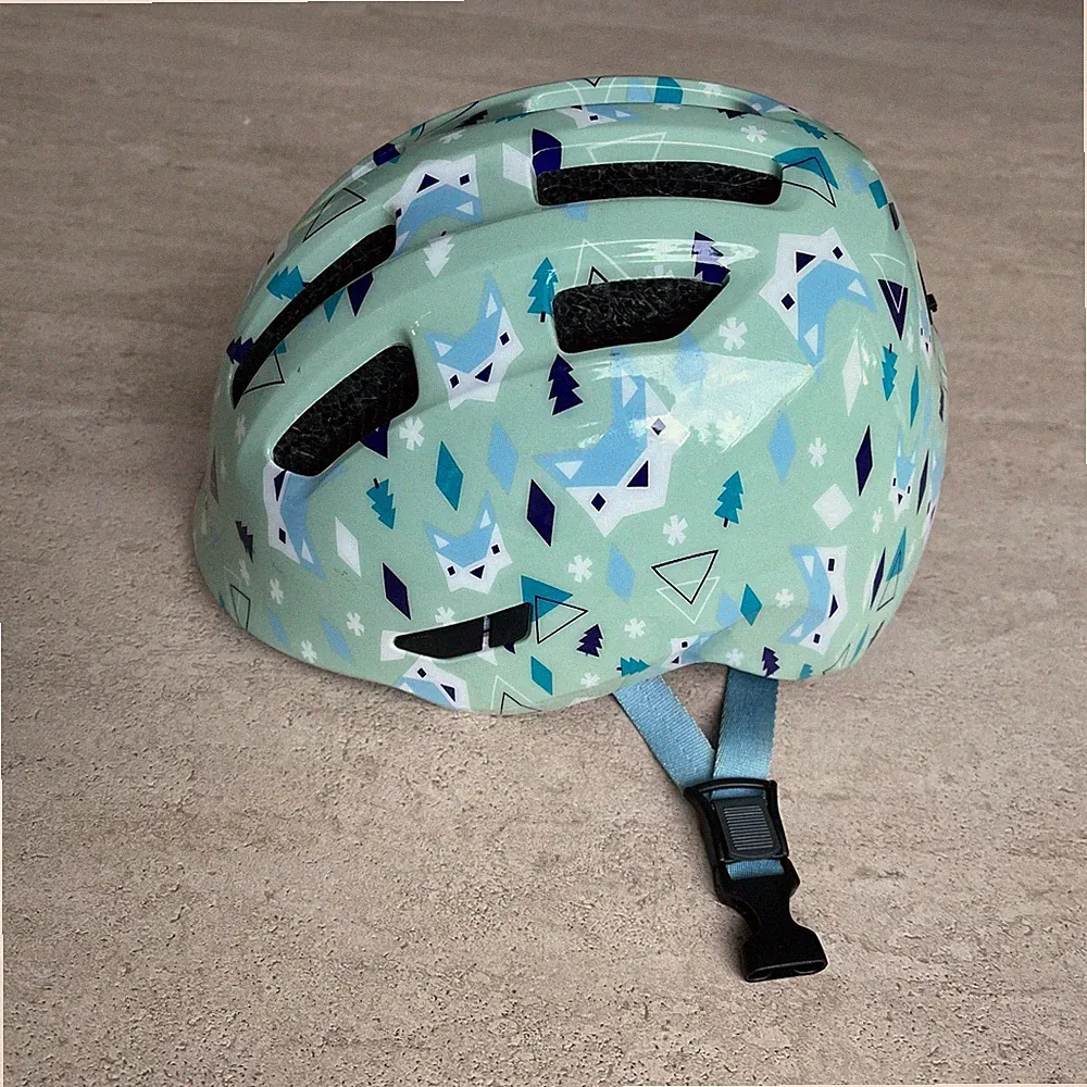 ABUS Kinderhelm Fahrradhelm Smiley 3.0 45-50cm S green nordic (türkis blau)