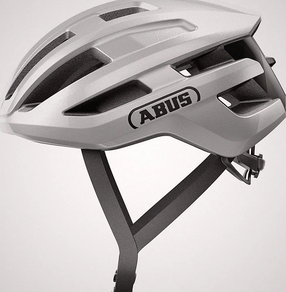 ABUS PowerDome gleam silver M Kopfschutz Helm Fahrradhelm Rennradhelm 54-58 cm