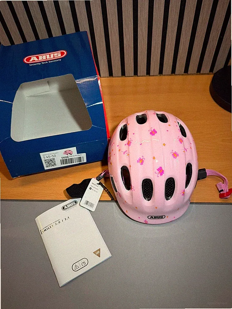 ABUS Smiley 2.0 Kinder Fahrradhelm S 45-50 cm Rose Princess Rosa Neu OVP