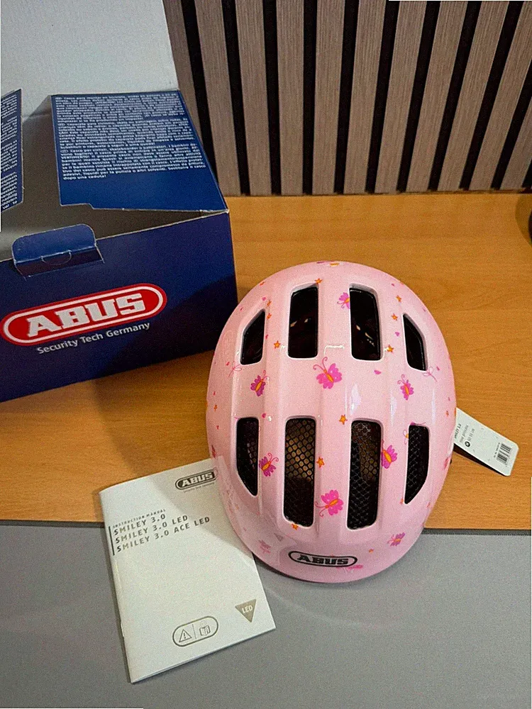 ABUS Smiley 3.0 Kinder Fahrradhelm M 50-55 cm Rose Princess Rosa Neu OVP