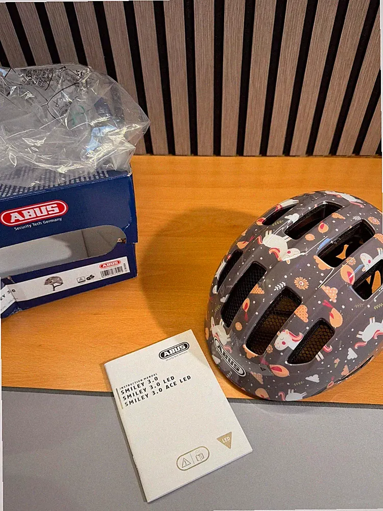 ABUS Smiley 3.0 Kinder Fahrradhelm S 45-50 cm Grey Horse Grau Neu OVP