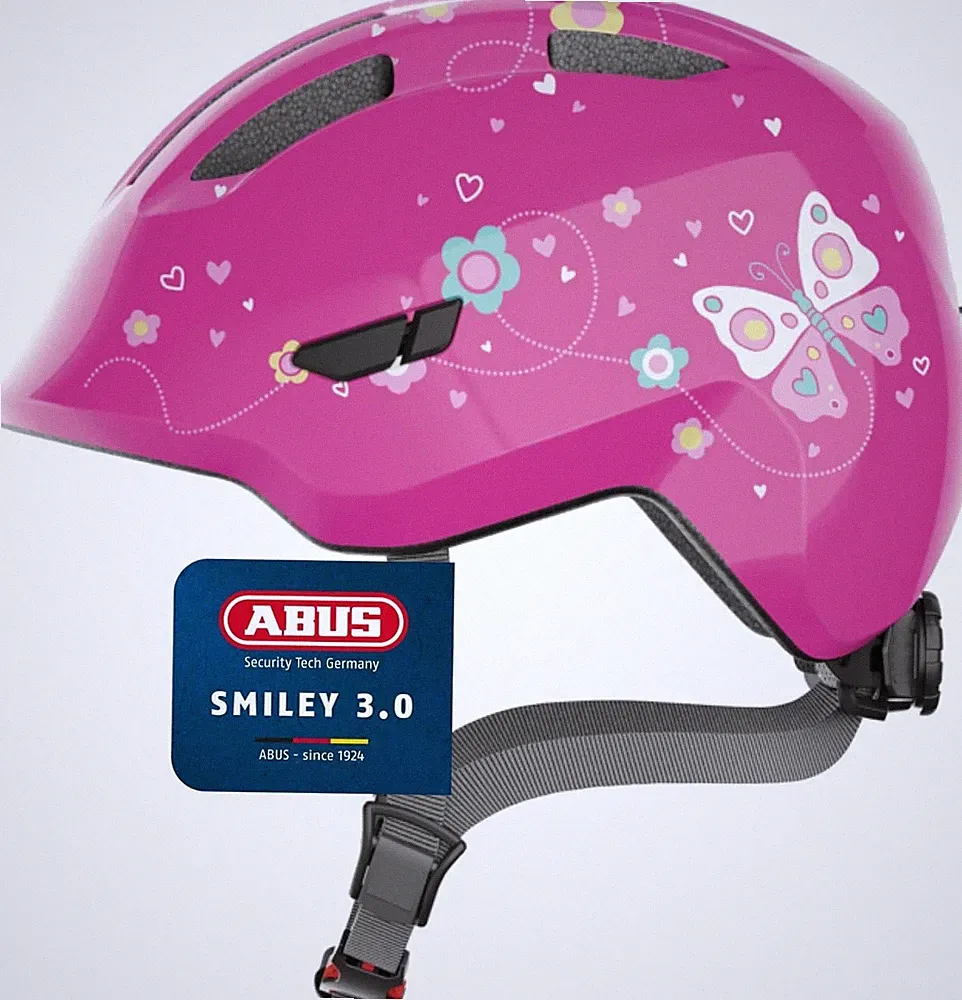 ABUS Smiley 3.0 Kinderhelm Pink Butterfly Gr. M 50-55cm Neu Fahrradhelm