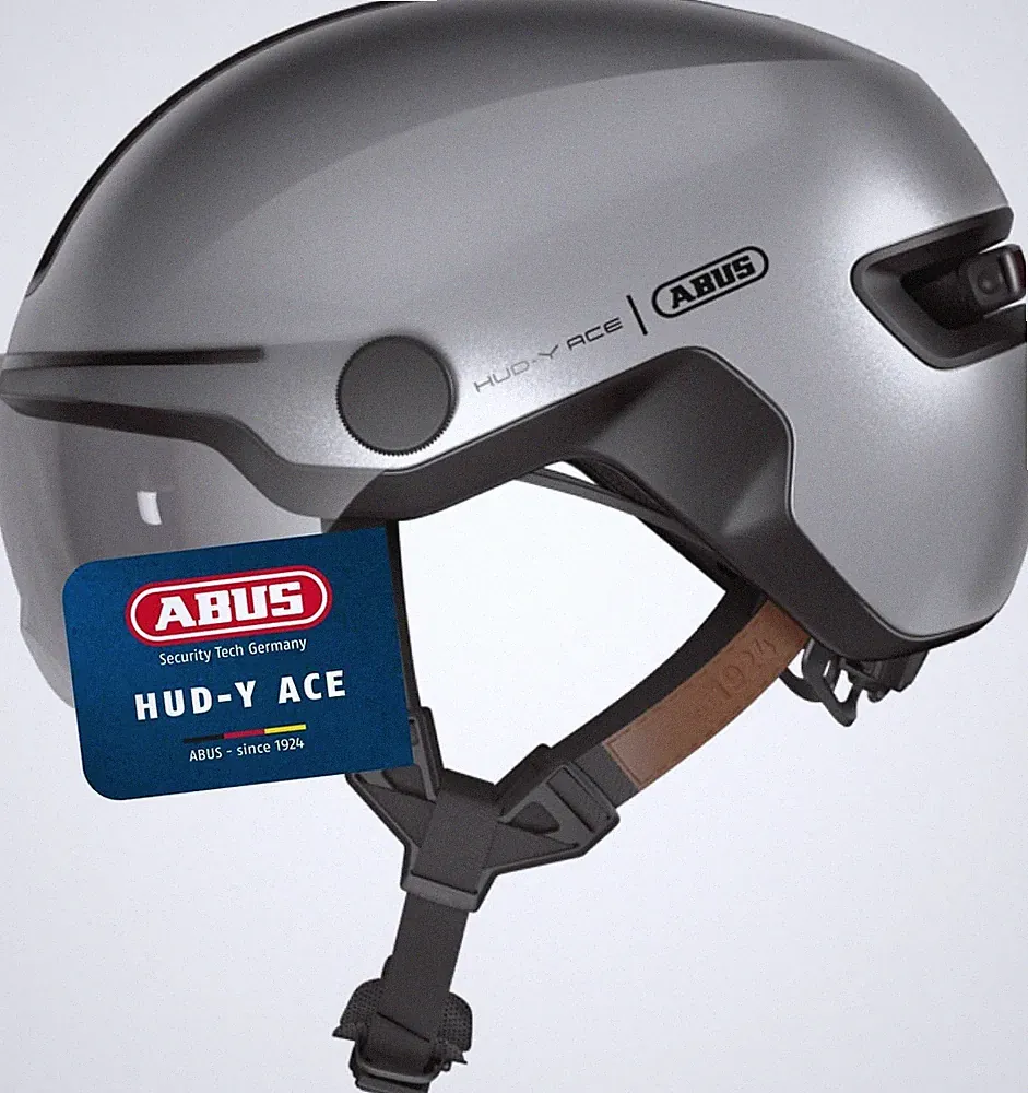 ABUS Stadthelm HUD-Y ACE - stylischer Fahrradhelm Farbe: Silver , M 54-58 cm