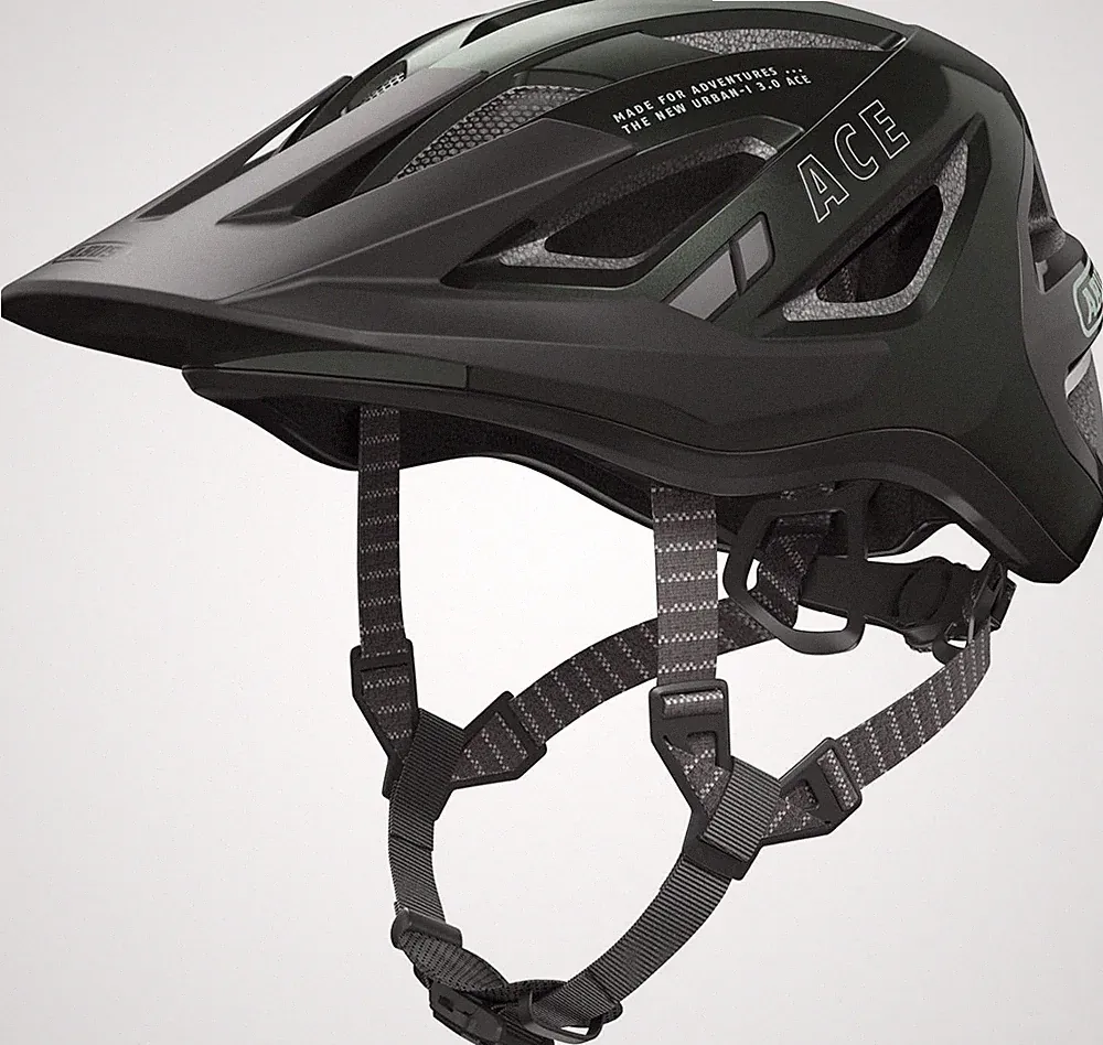 ABUS Urban-I 3.0 ACE Fahrradhelm LED Rücklicht Größe Large 56-61cm grün