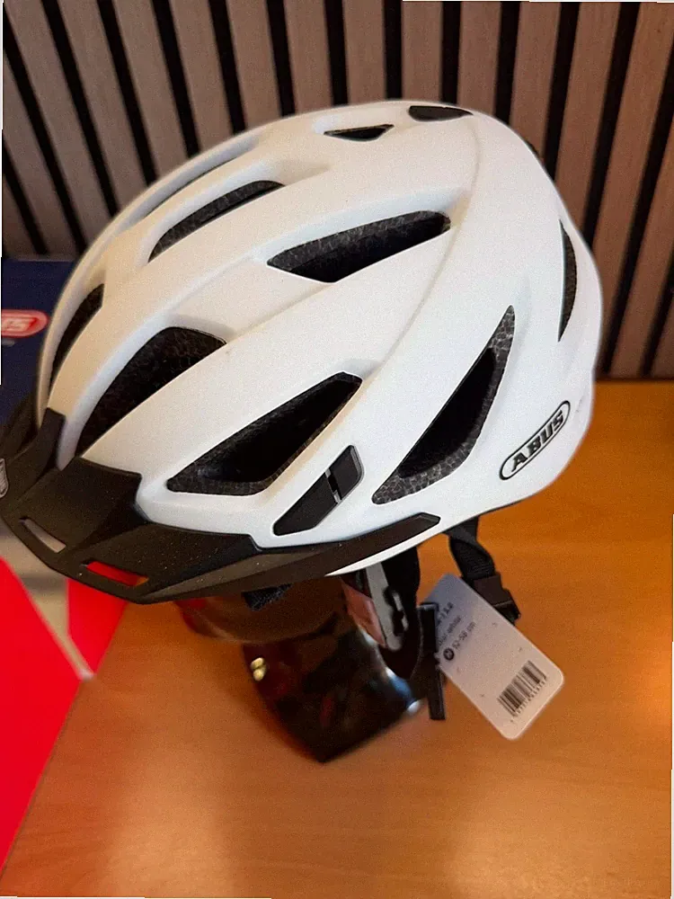 ABUS Urban-I 3.0 Fahrradhelm M 52-58 cm Weiß LED Cityhelm Damen Herren Neu