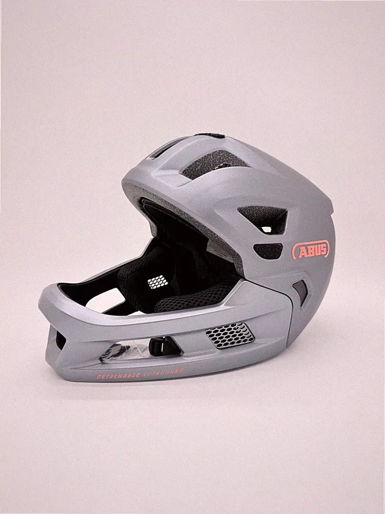 Abus YouDrop FF Kinder MTB Fahrradhelm - Größe S 48- 55cm - Farbe Ti Silver