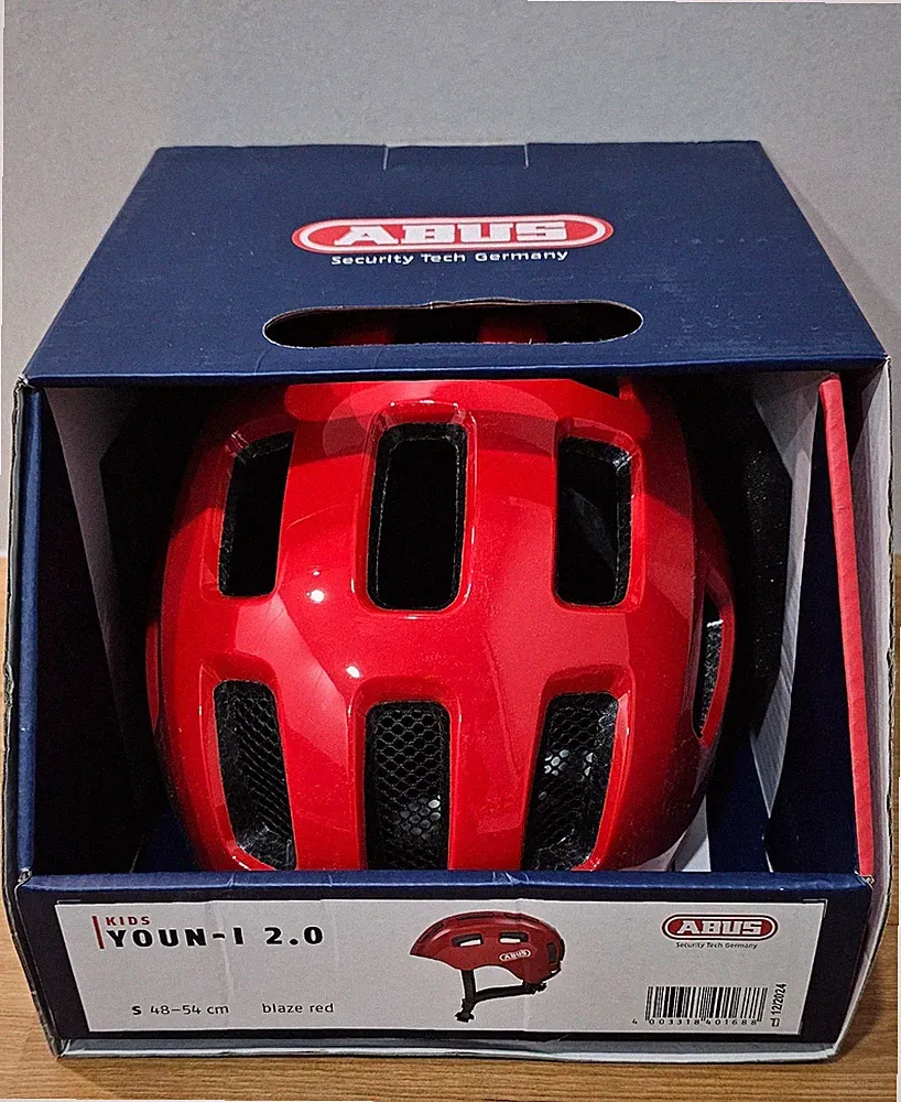 Abus Youn-I 2.0 Fahrradhelm Blaze Red S 48-54cm LED Licht Kinder EG4330