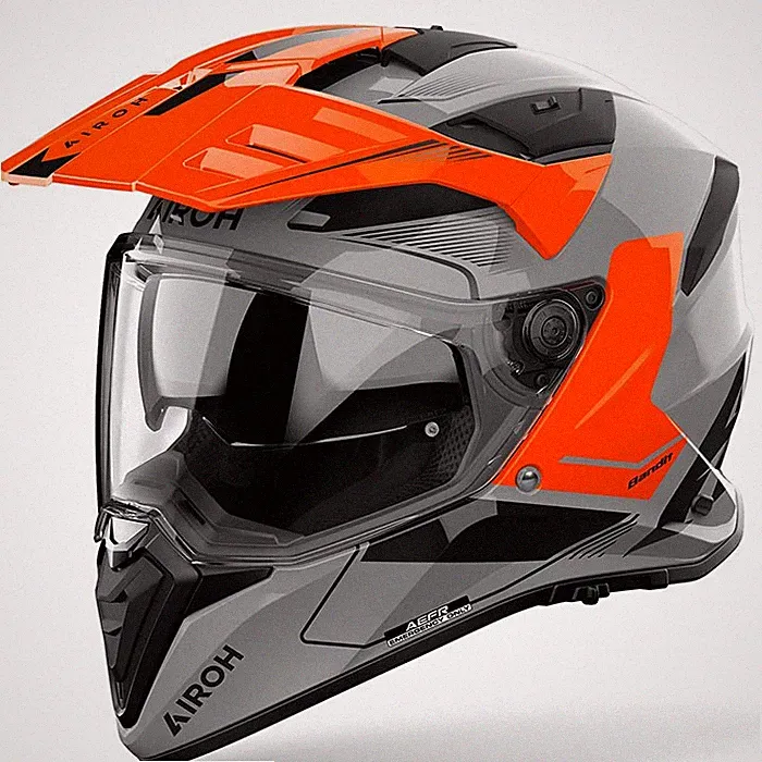 AIROH BANDIT TUNE GLANZ ORANGE GRAU MOTORRAD ADVENTURE BIKE INTEGRALHELM