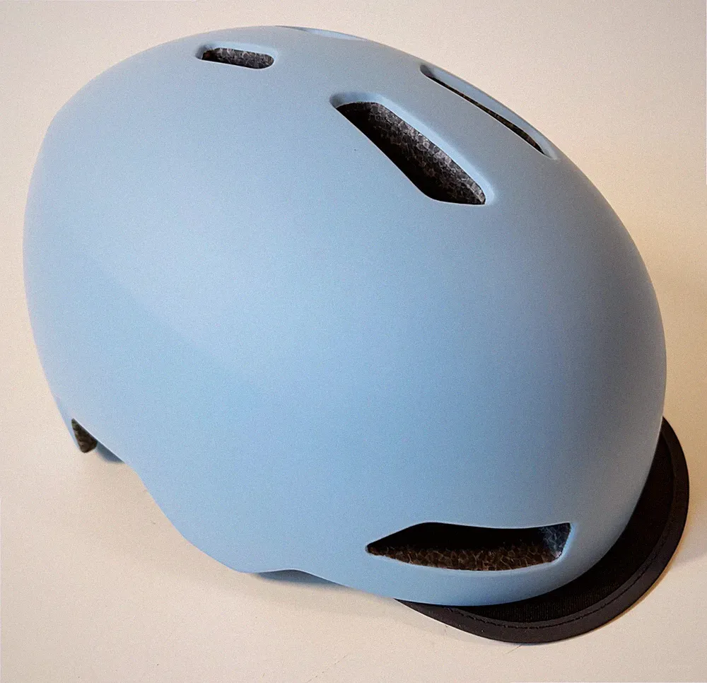 ALPINA BROOKLYN Unisex Fahrradhelm Smoke-Blue matt, LED-Licht, Größe 52-57 cm