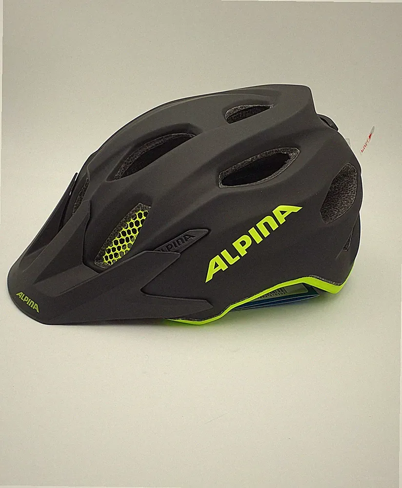 Alpina Carapax JR. Flash Kinder Fahrradhelm Helm 51 - 56 cm Schwarz Neon Gelb