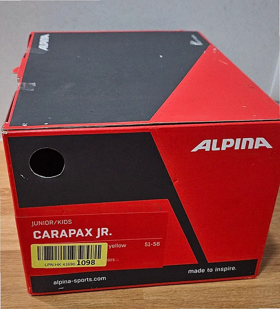 Alpina Carapax JR Kinder Fahrradhelm 51-56 cm MTB Helm black-neon-yellow matt