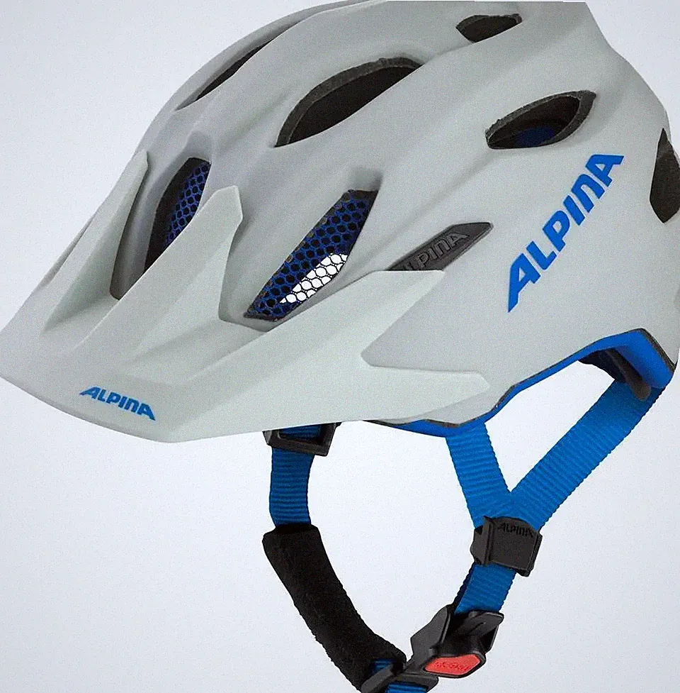 Alpina CARAPAX JR Kinder Fahrradhelm Kinderhelm Smoke-Grey/Blue 51-56 cm