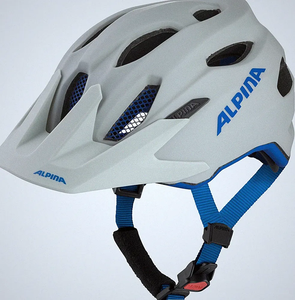 ALPINA Fahrrad Helm Schutzhelm CARAPAX JR Helm 2026 smoke grey/blue matt Skatebo
