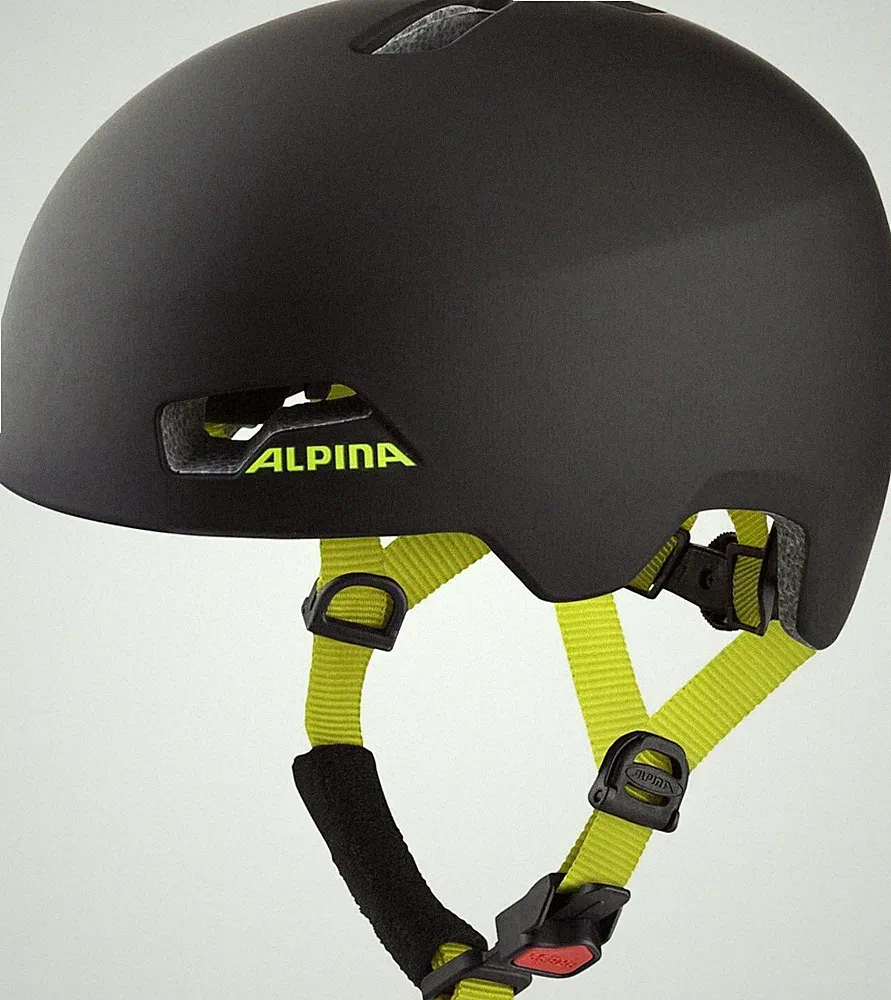 ALPINA Fahrrad Helm Schutzhelm HACKNEY Helm 2024 black neon/yellow matt