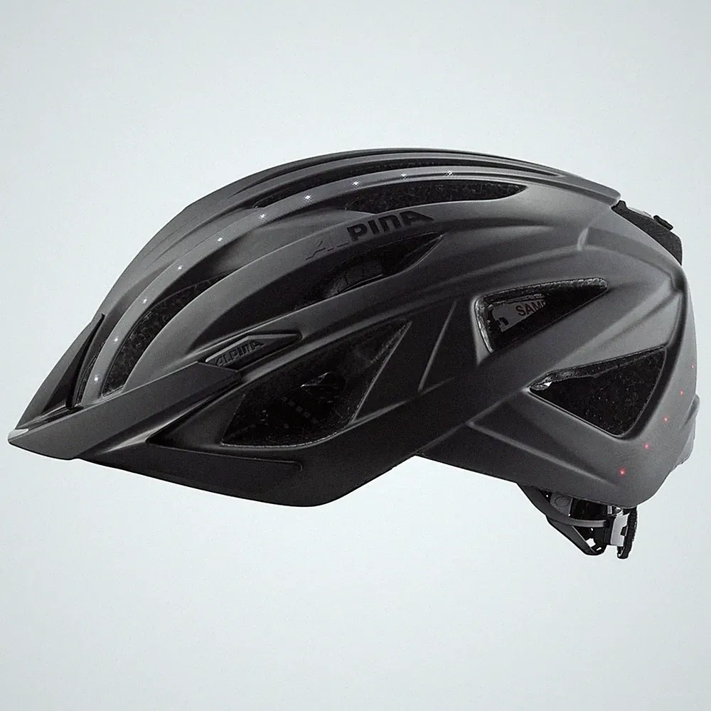 Alpina Fahrradhelm Haga LED schwarz matt, Gr.51-56