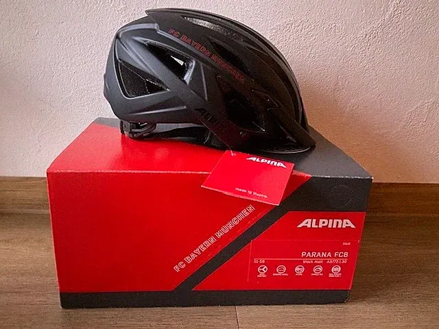 ALPINA Fahrradhelm Helm - Parana FCB - FC Bayern - 51-56cm - schwarz matt