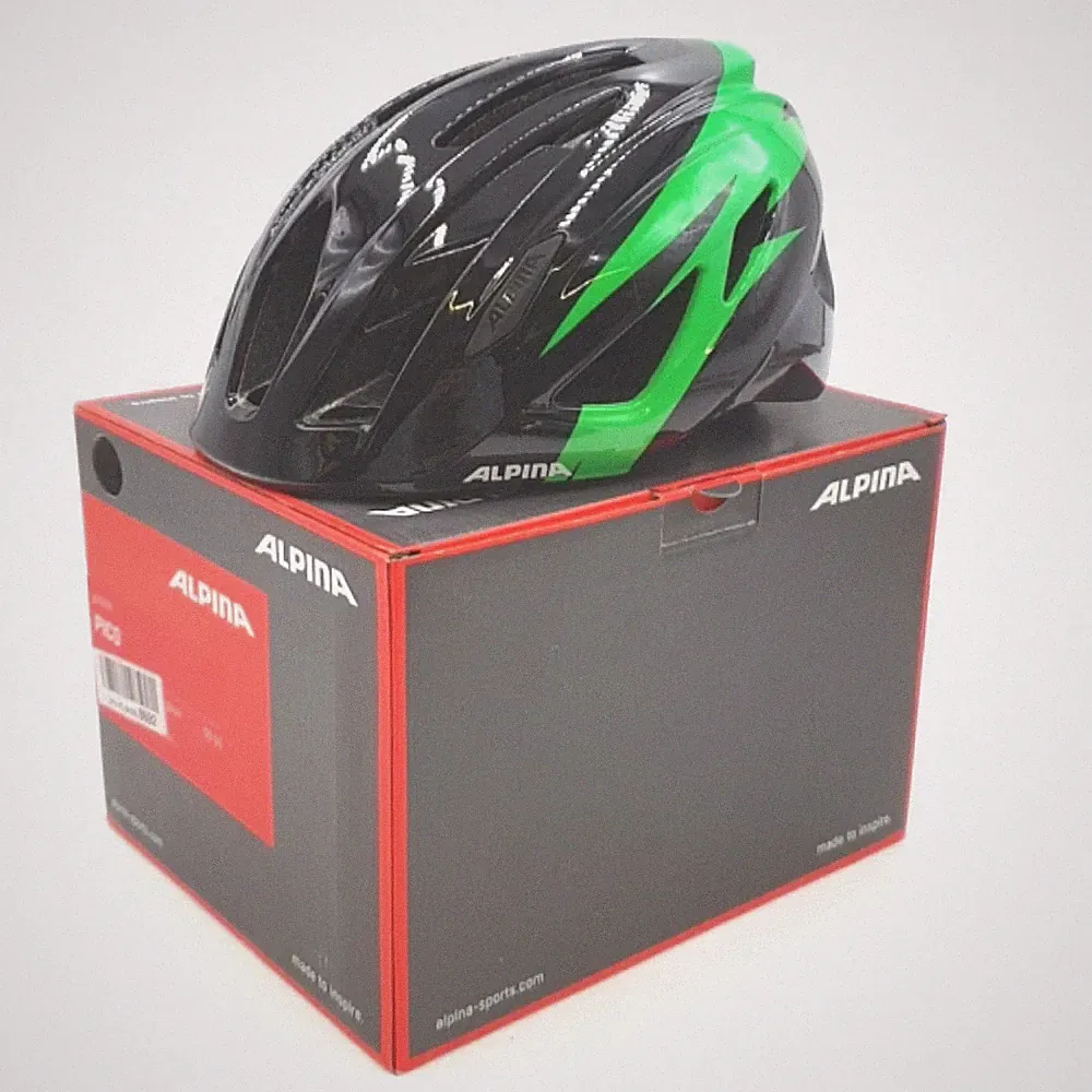 ALPINA Fahrradhelm Helme PICO Kinder Unisex Schwarz Grün Radfahren Sicherheit