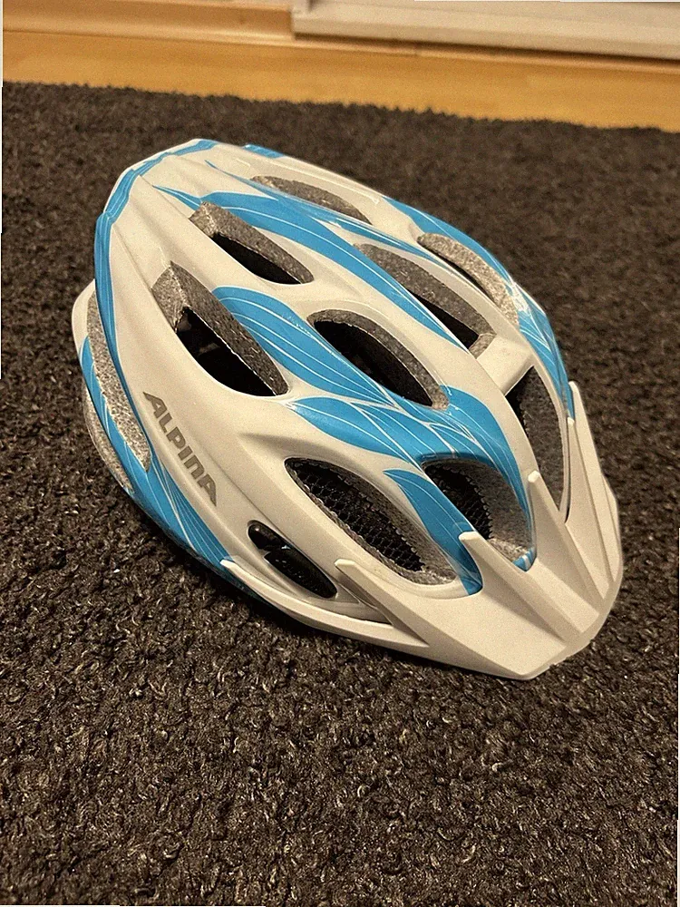 Alpina Fahrradhelm Kinder, 50-55cm, Blau/Weiß
