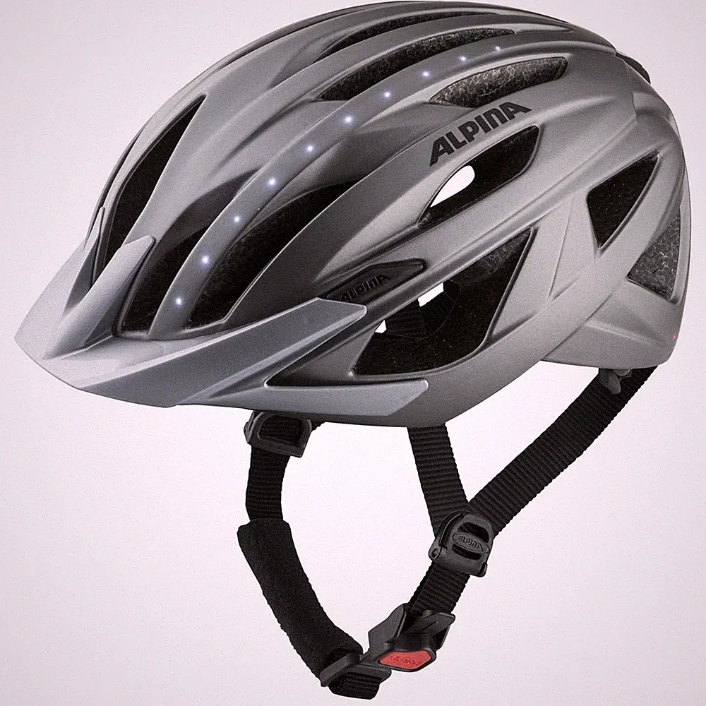 Alpina Haga LED Fahrradhelm (58-63, silber, MTB, neu)