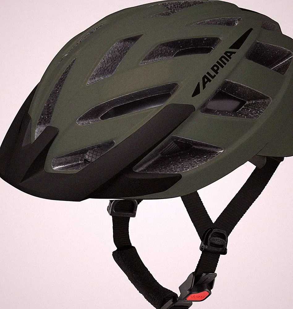 ALPINA Panoma 3.0 Fahrradhelm Erwachsene LED Licht Olive Matt 52-57cm Helm