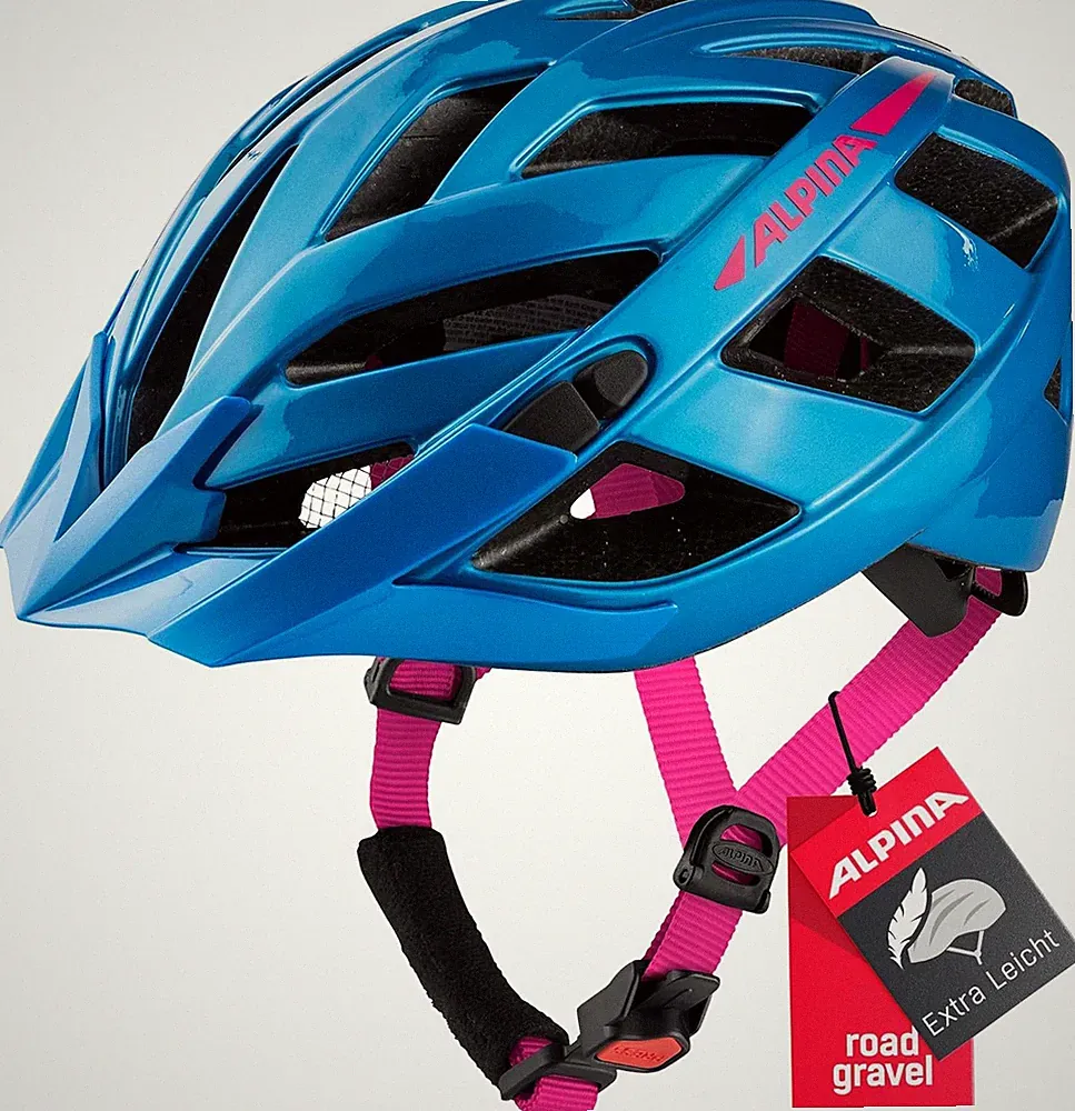 Alpina Panoma Fahrradhelm Erwachsene Helm Fliegennetz True Blue Pink Gloss M