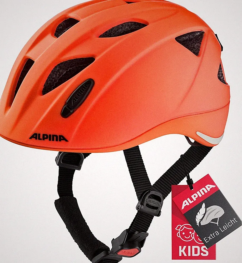 ALPINA Ximo Fahrradhelm Kinder LED Licht Red 49-54cm Sicherheit Helm