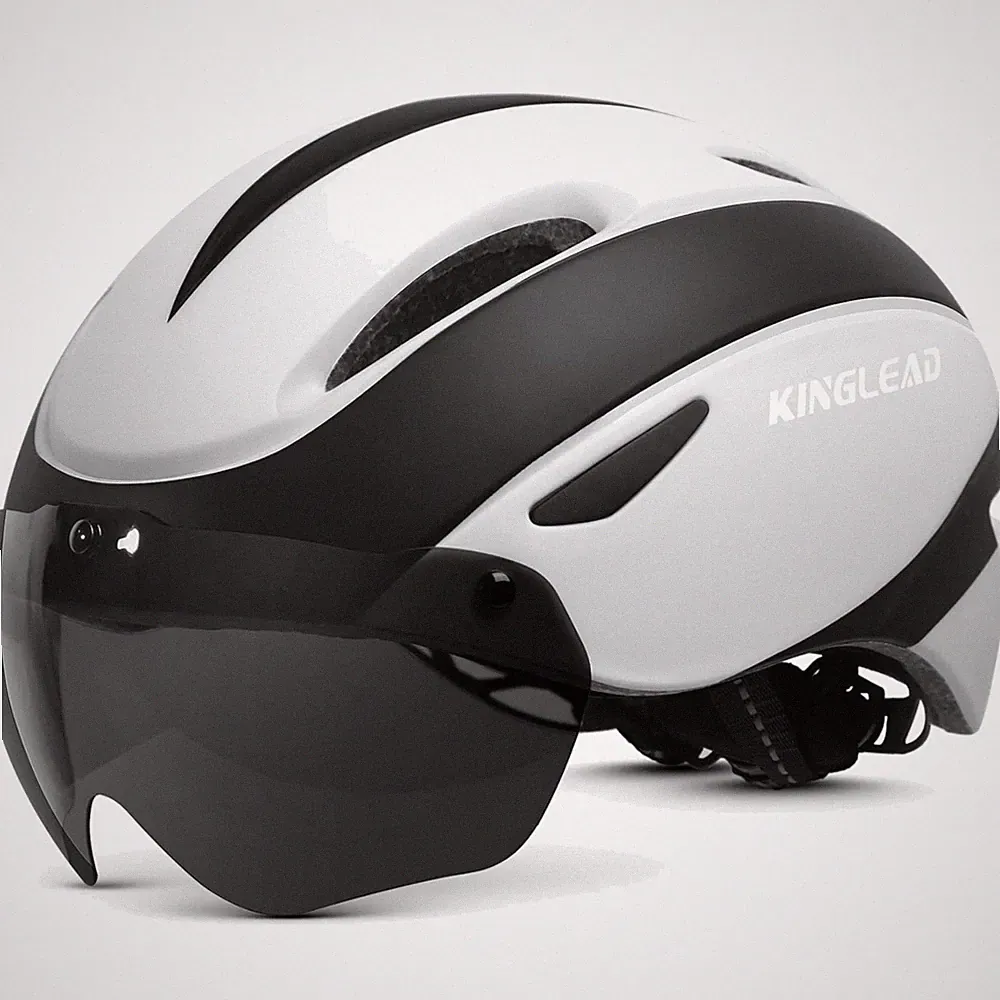 Atmungsaktiver Fahrradhelm mit MIPS-Technologie und Magnetvisier – Schwarz Weiß