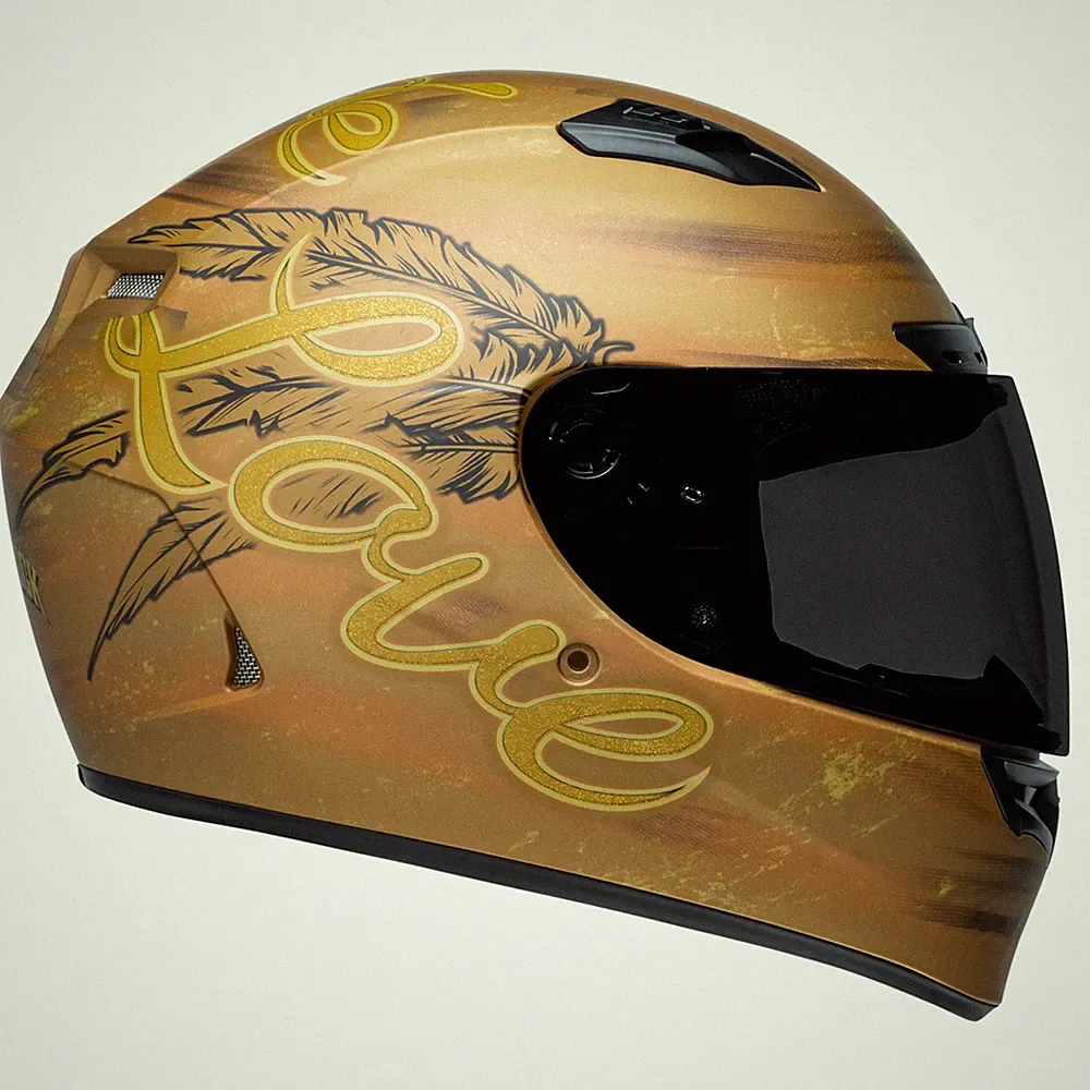 Bell Qualifier DLX Mips Motorradhelm Hart Luck Live Gold