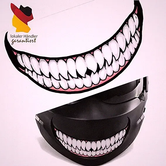 Böses Lachen Zähne Sticker Decal Motorrad Helm Aufkleber Tuning auffallend