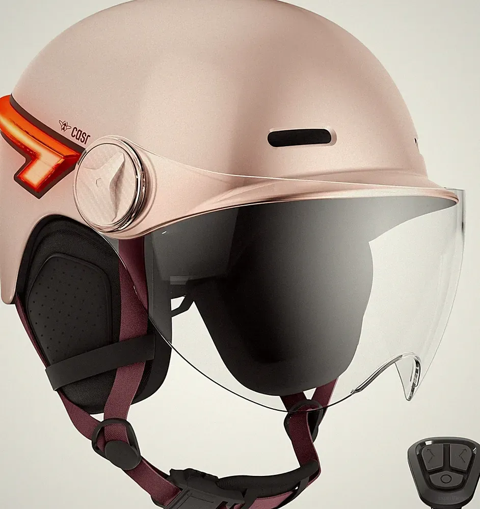 CASR Glow - LED-Helm für Fahrrad & Scooter - XL-Visier & abnehmbare M 55-58 CM