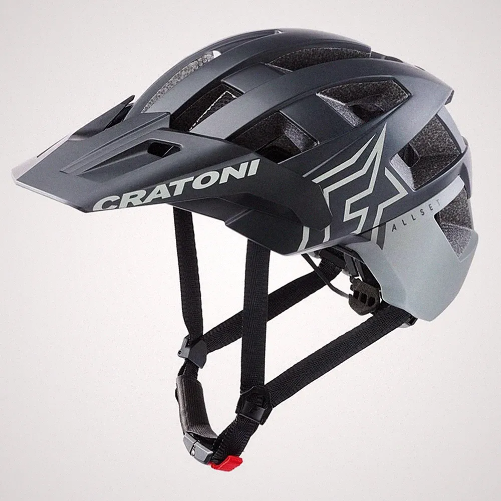 Cratoni Fahrrad Helm AllSet Pro MTB Schwarz Grau Matt Gr. M/L 58-61cm Mountain