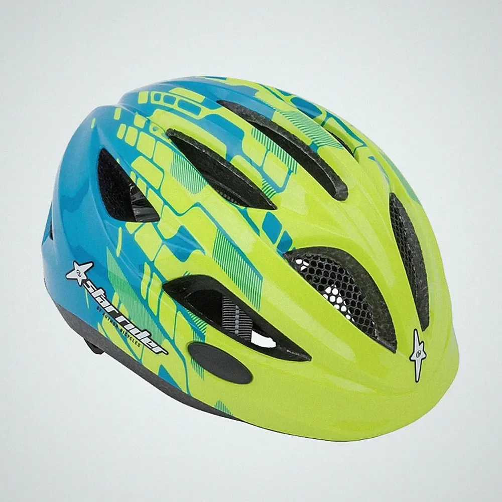Fahrrad Helm Kinder Author Star Rider Kinderhelm Größe M 51cm-55cm Dial-Fit gelb