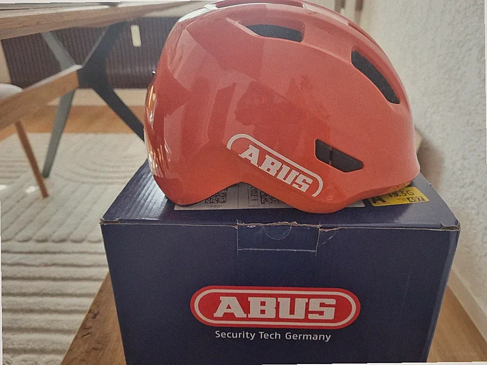 Fahrrad Helm Kinder, Orange Schwarz, Größe 55-59 Cm