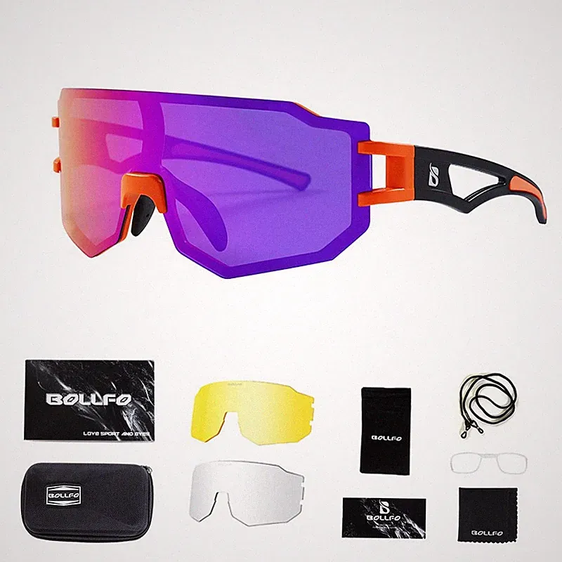 Fahrradbrille 3 Gläser, photochrom winddicht UV400 Rennrad Radsport Sonnenbrille