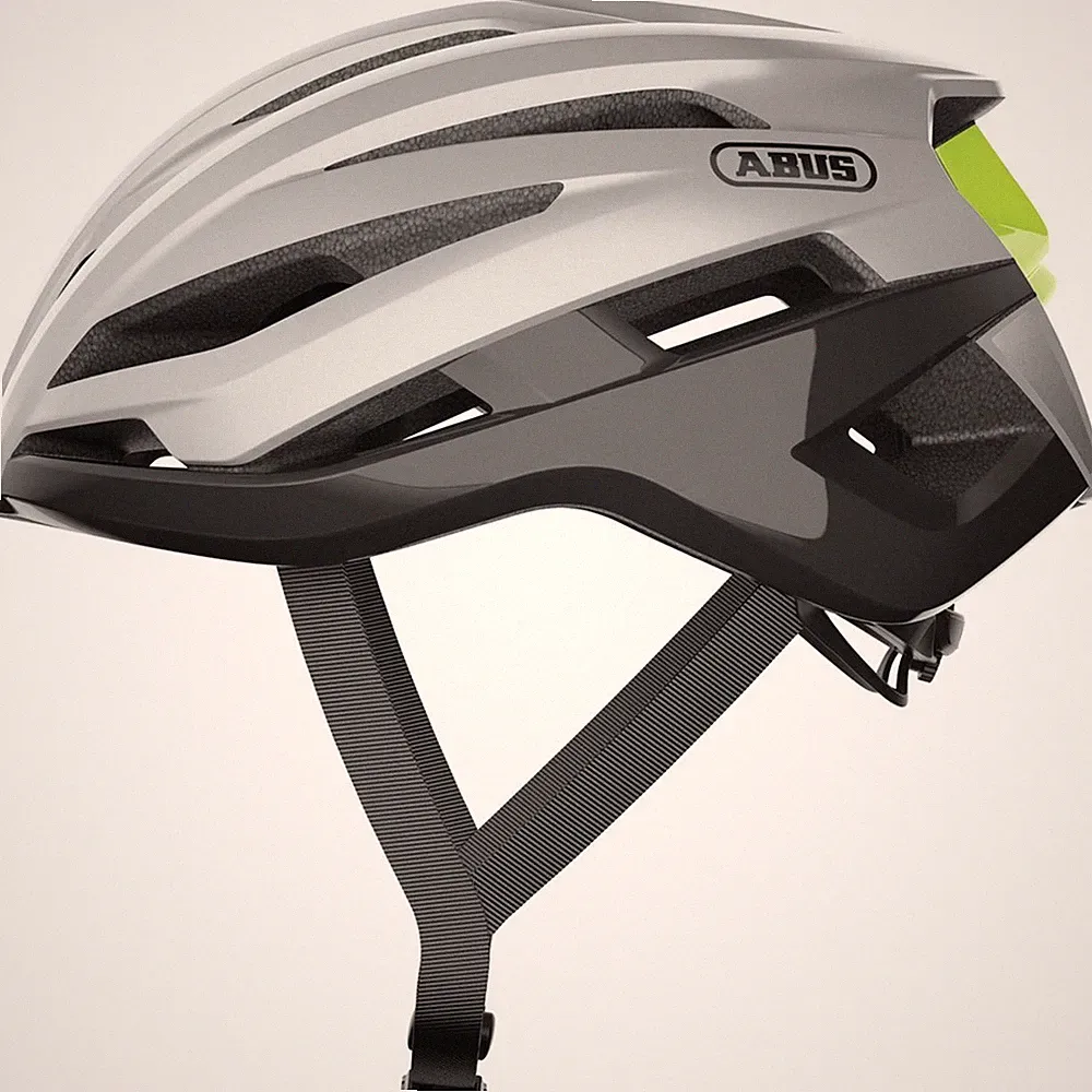 Fahrradhelm ABUS STORMCHASER gleam silver L 59-61cm grau Rennhelm Cyclocross