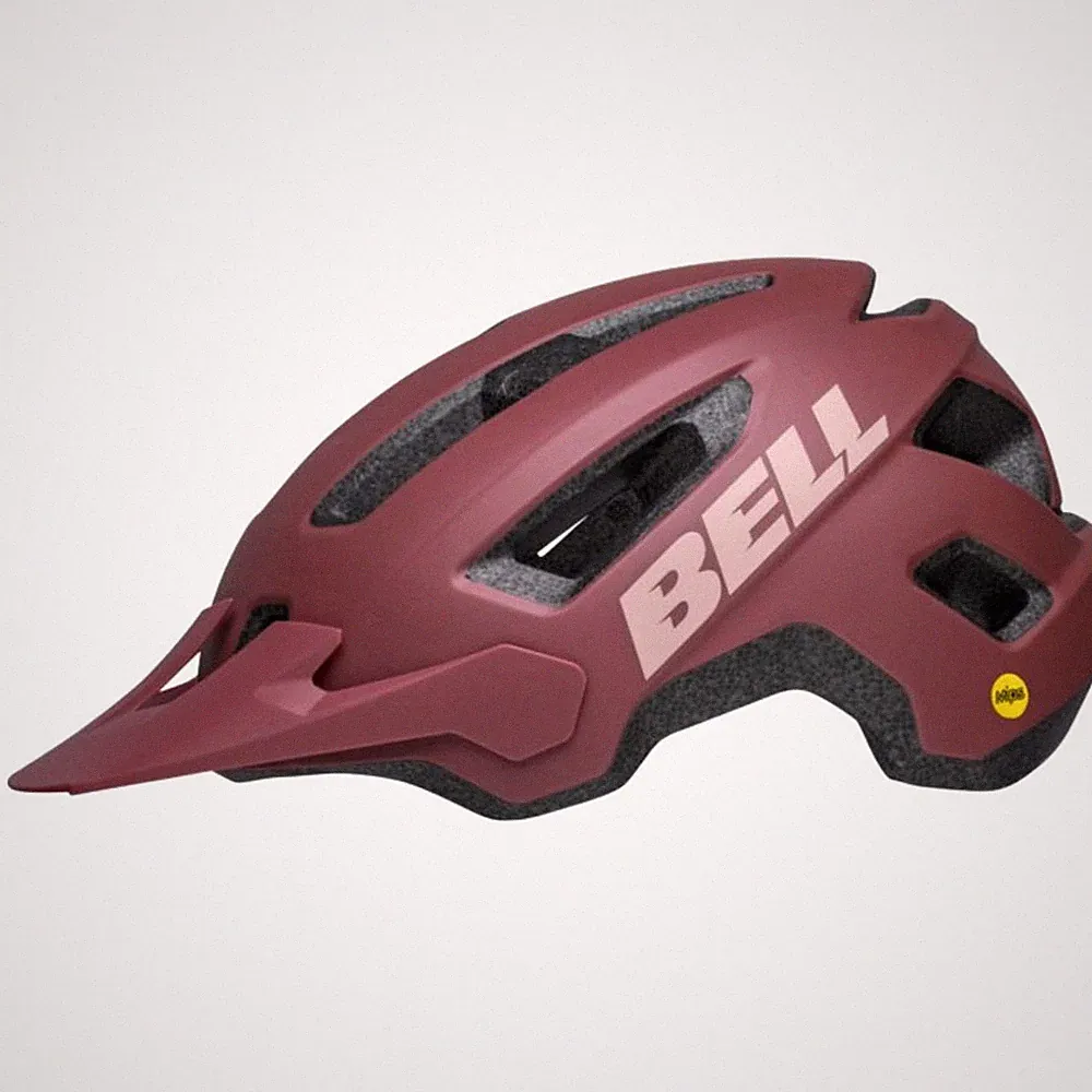 Fahrradhelm Bell Nomad 2 MIPS Junior mit Visier, bordeauxrot