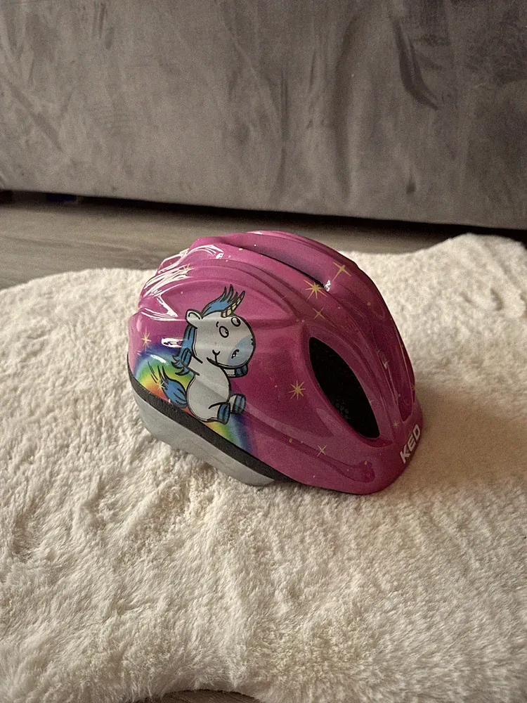 Fahrradhelm f. Mädchen von KED Einhorn Regenbogen Kinderhelm Gr. S/M 49-55 cm